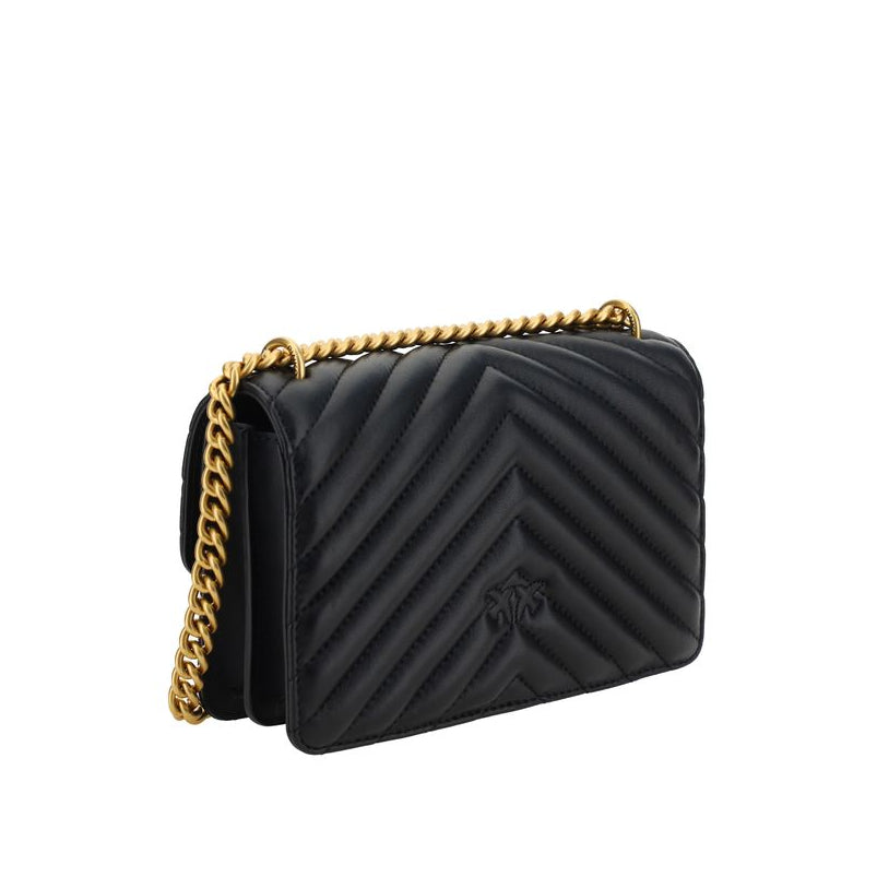 Bolso de hombro Pinko Bos Taurus de piel de ternera negra