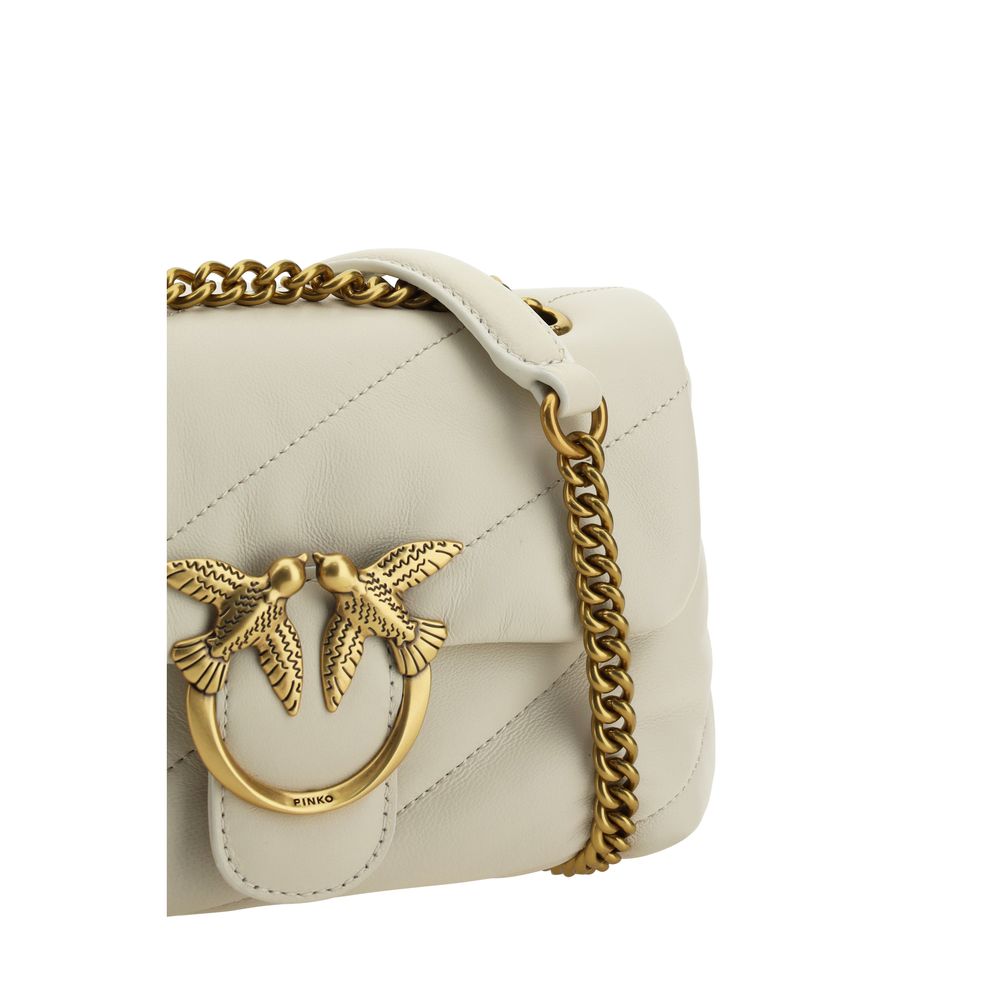 Sac bandoulière Bos Taurus en cuir de veau blanc Pinko