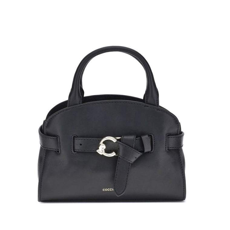 Sac à main Bos Taurus en cuir de veau noir Coccinelle