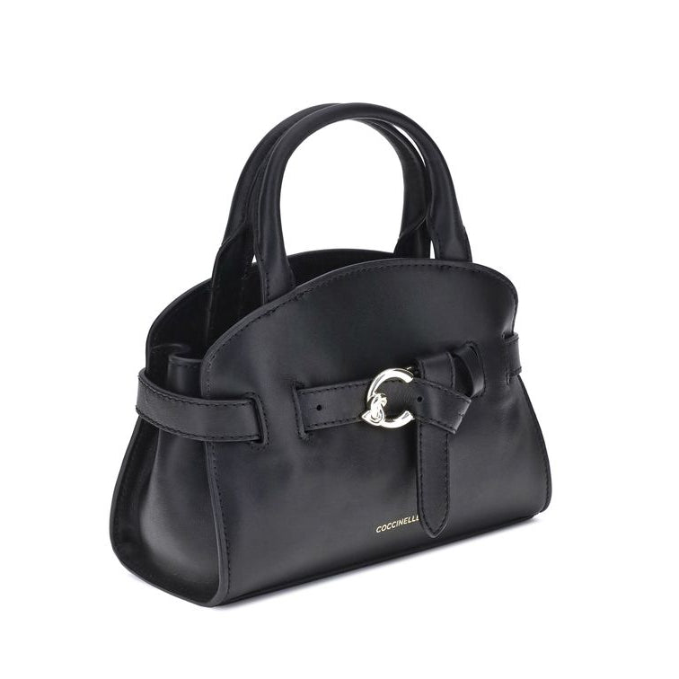 Sac à main Bos Taurus en cuir de veau noir Coccinelle