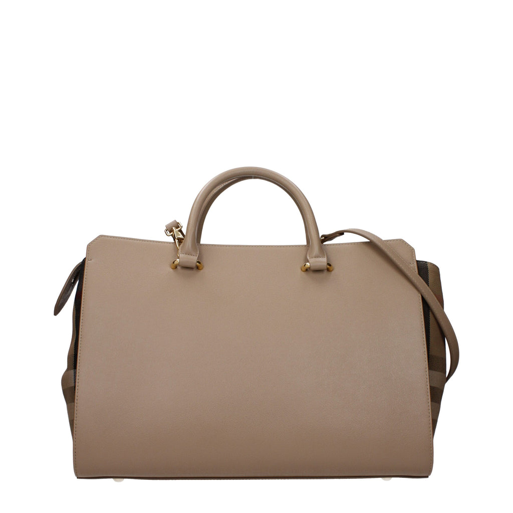 Sac à main en cuir beige Burberry