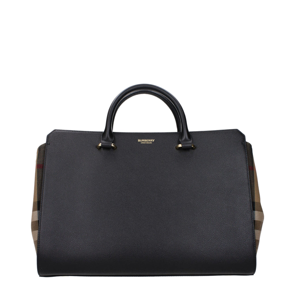 Bolso de mano de cuero negro Burberry