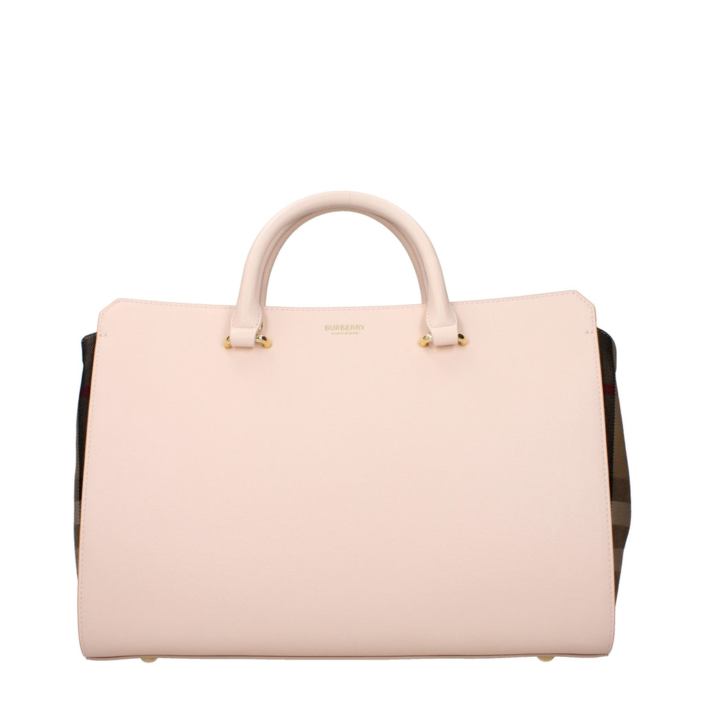 Bolso de mano de cuero rosa Burberry