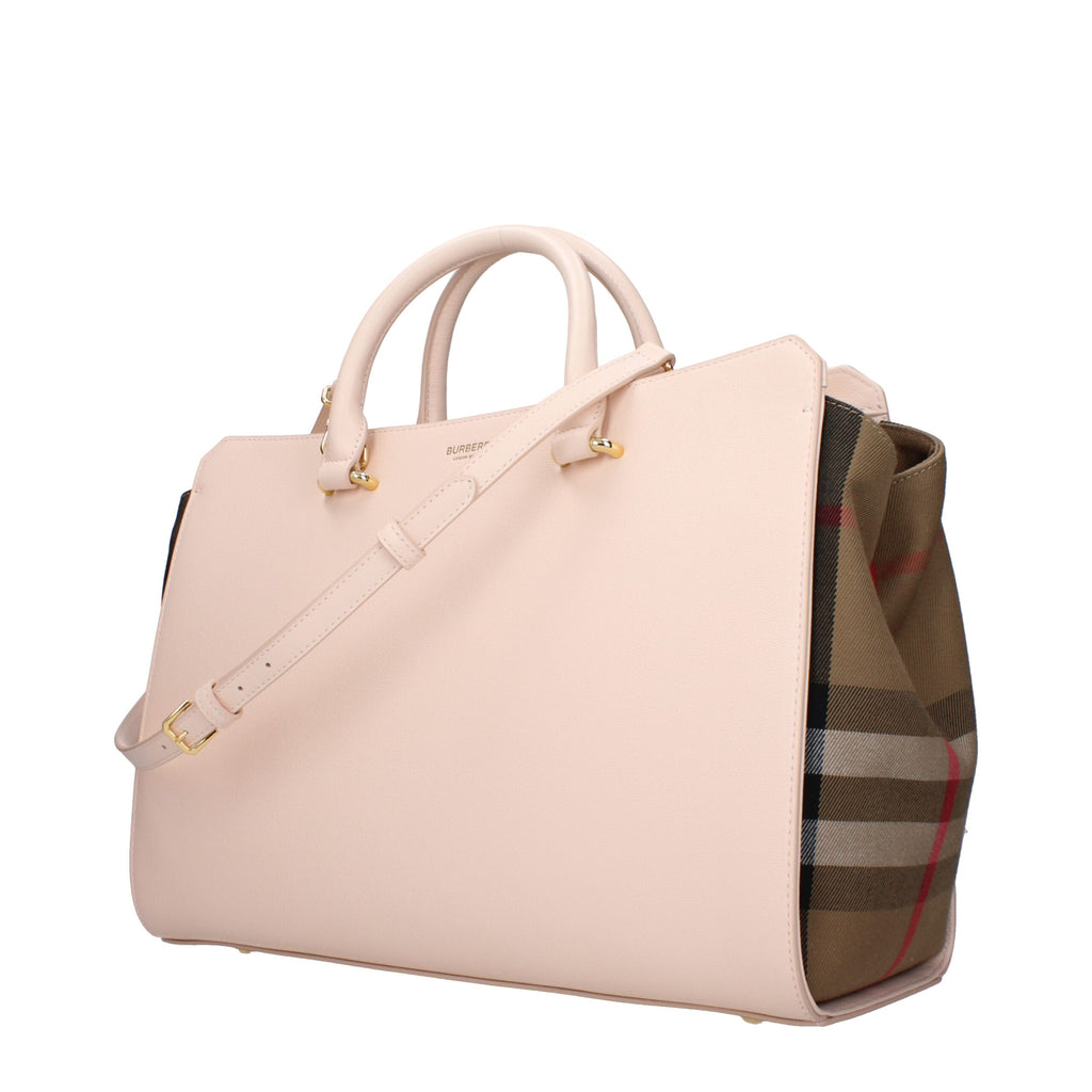 Bolso de mano de cuero rosa Burberry