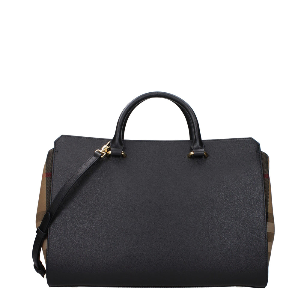 Bolso de mano de cuero negro Burberry