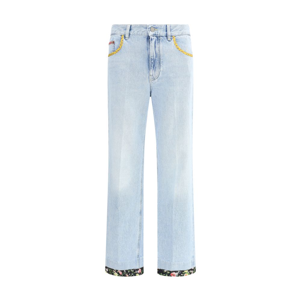 Jean droit en coton bleu Valentino
