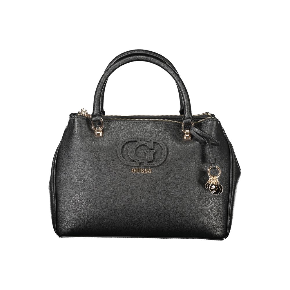Black polyurethane Guess handbag