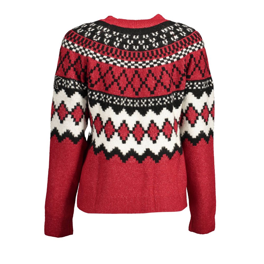 Pull rouge en polyester Desigual