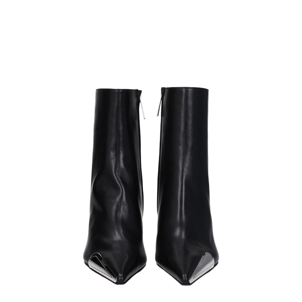 Bottines en cuir noir Off-White