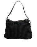Dolce&Gabbana black cashmere and knitted leather shoulder bag