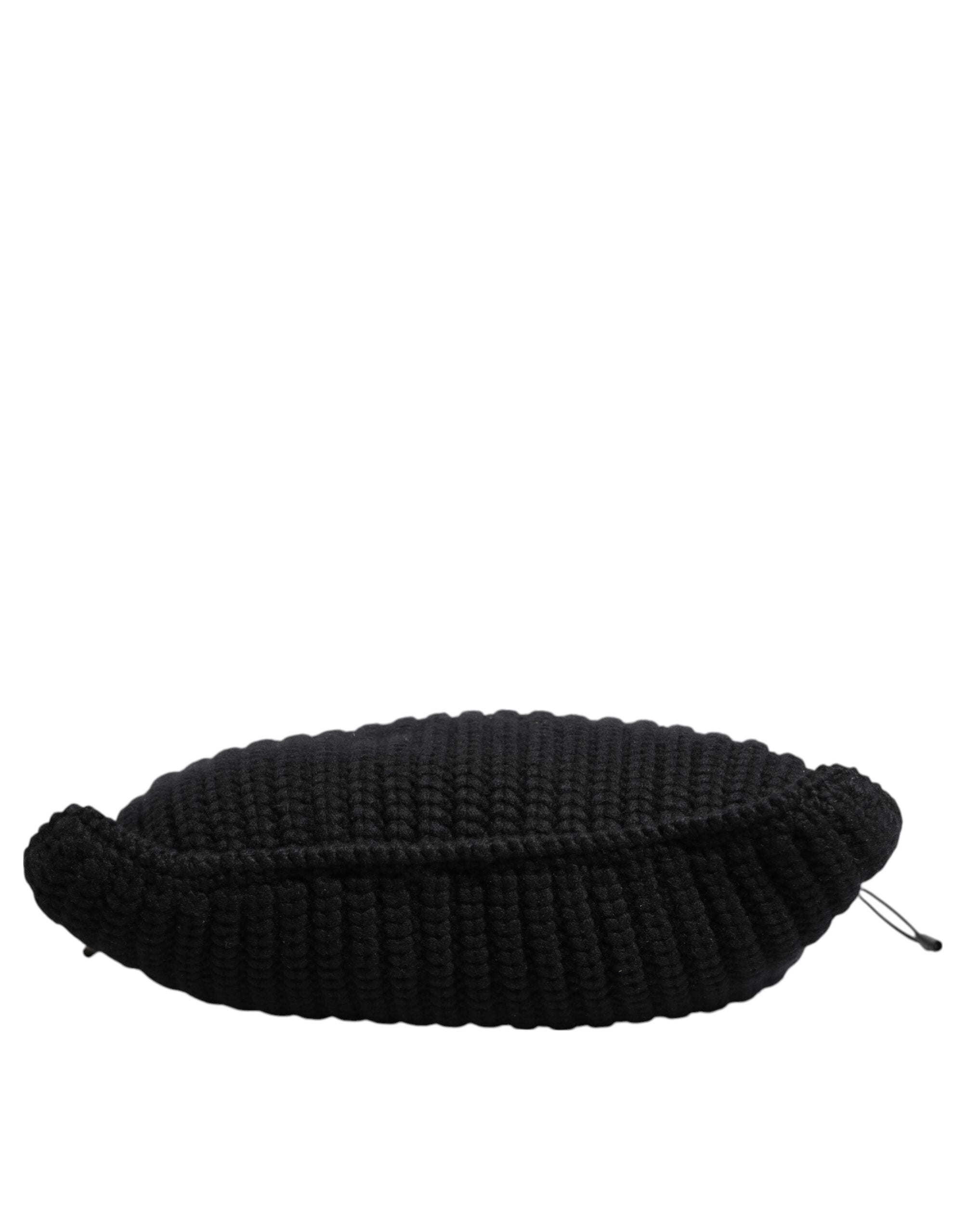 Dolce&Gabbana black cashmere and knitted leather shoulder bag