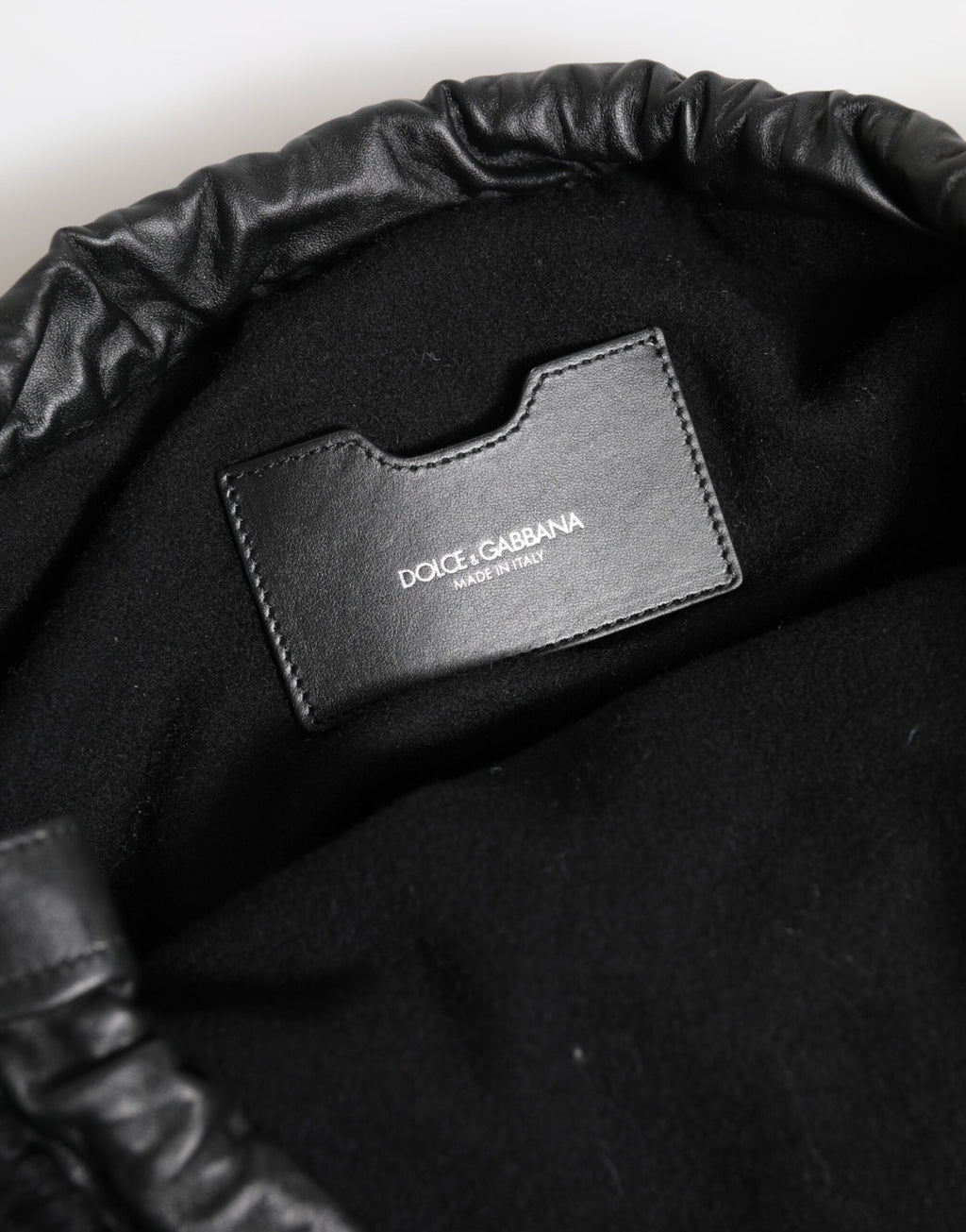 Dolce&Gabbana black cashmere and knitted leather shoulder bag