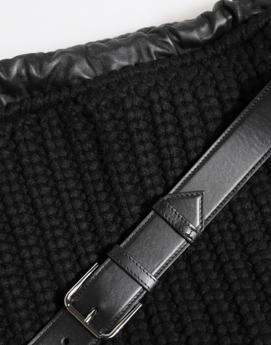 Dolce&Gabbana black cashmere and knitted leather shoulder bag