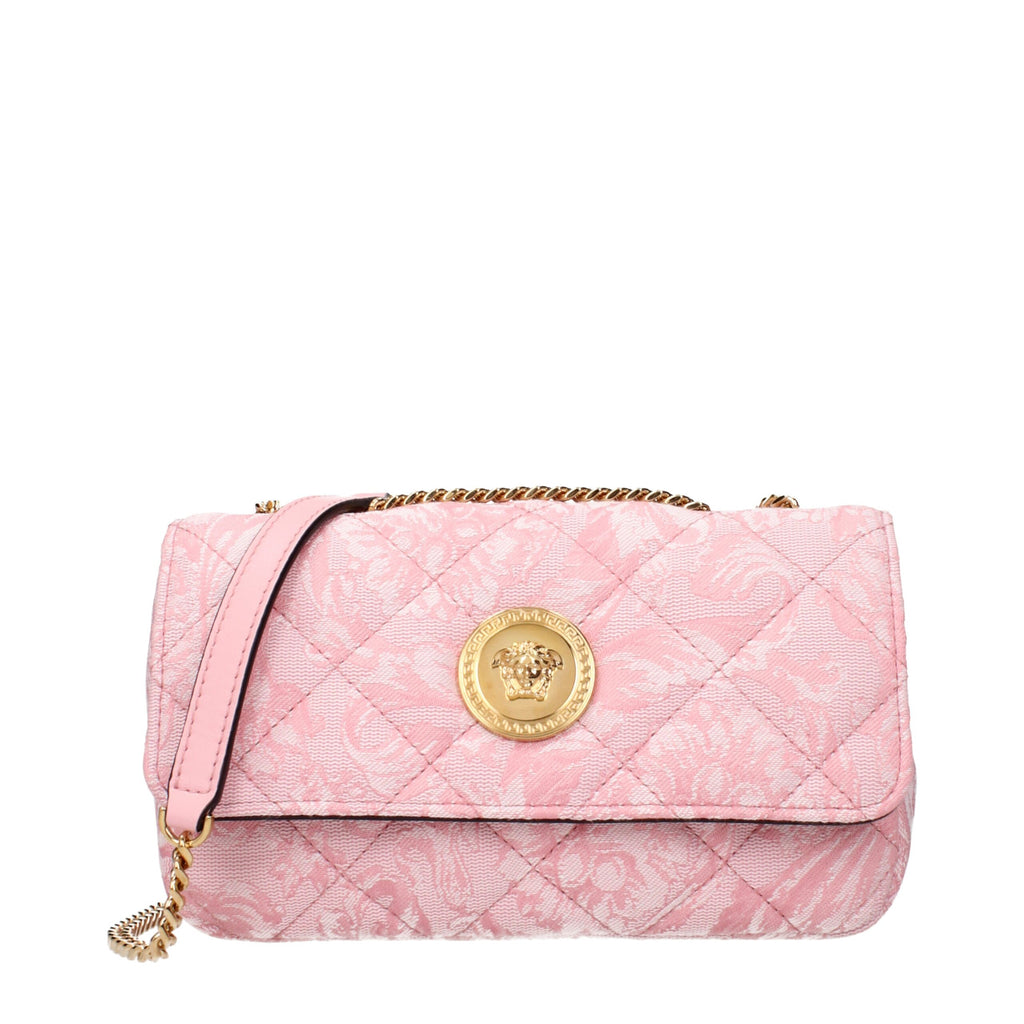Sac bandoulière en tissu rose Versace