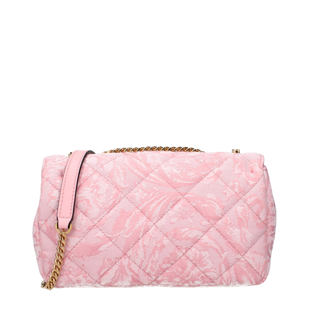 Sac bandoulière en tissu rose Versace