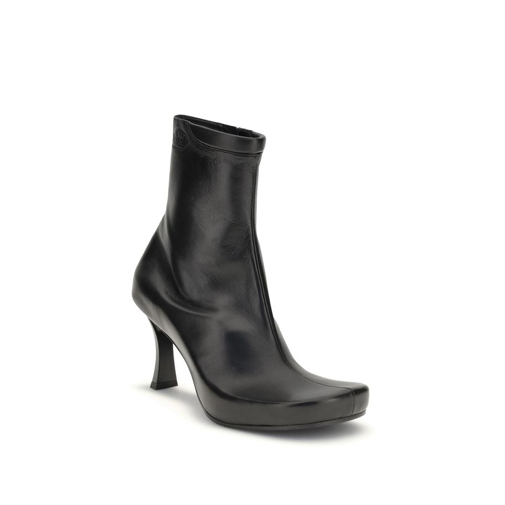 Bottines Bos Taurus en cuir de veau noir Balenciaga