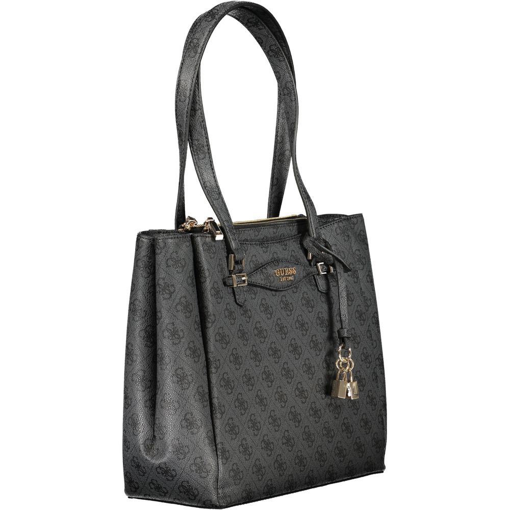 Sac à main en polyuréthane noir Guess