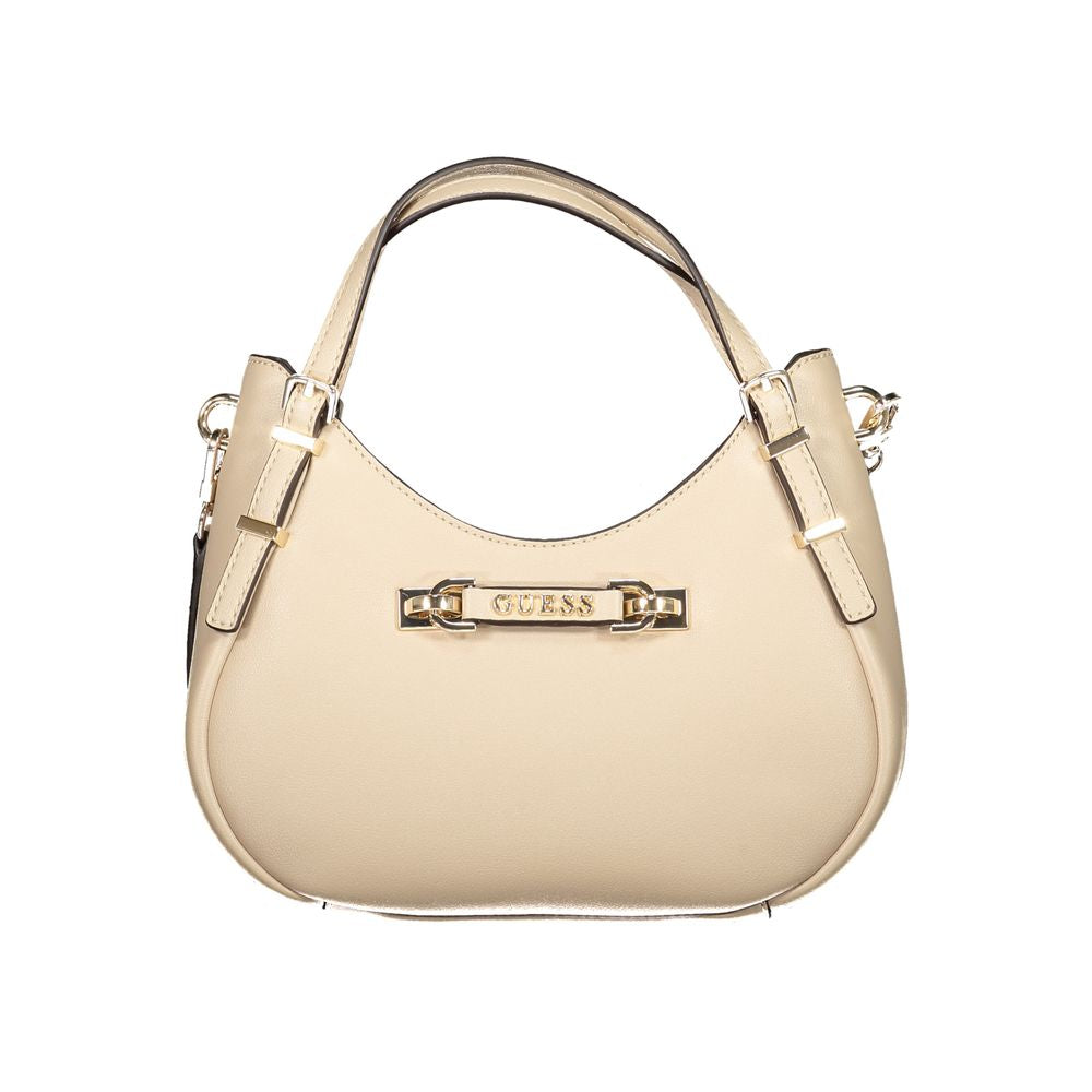 Sac à main en polyuréthane beige Guess