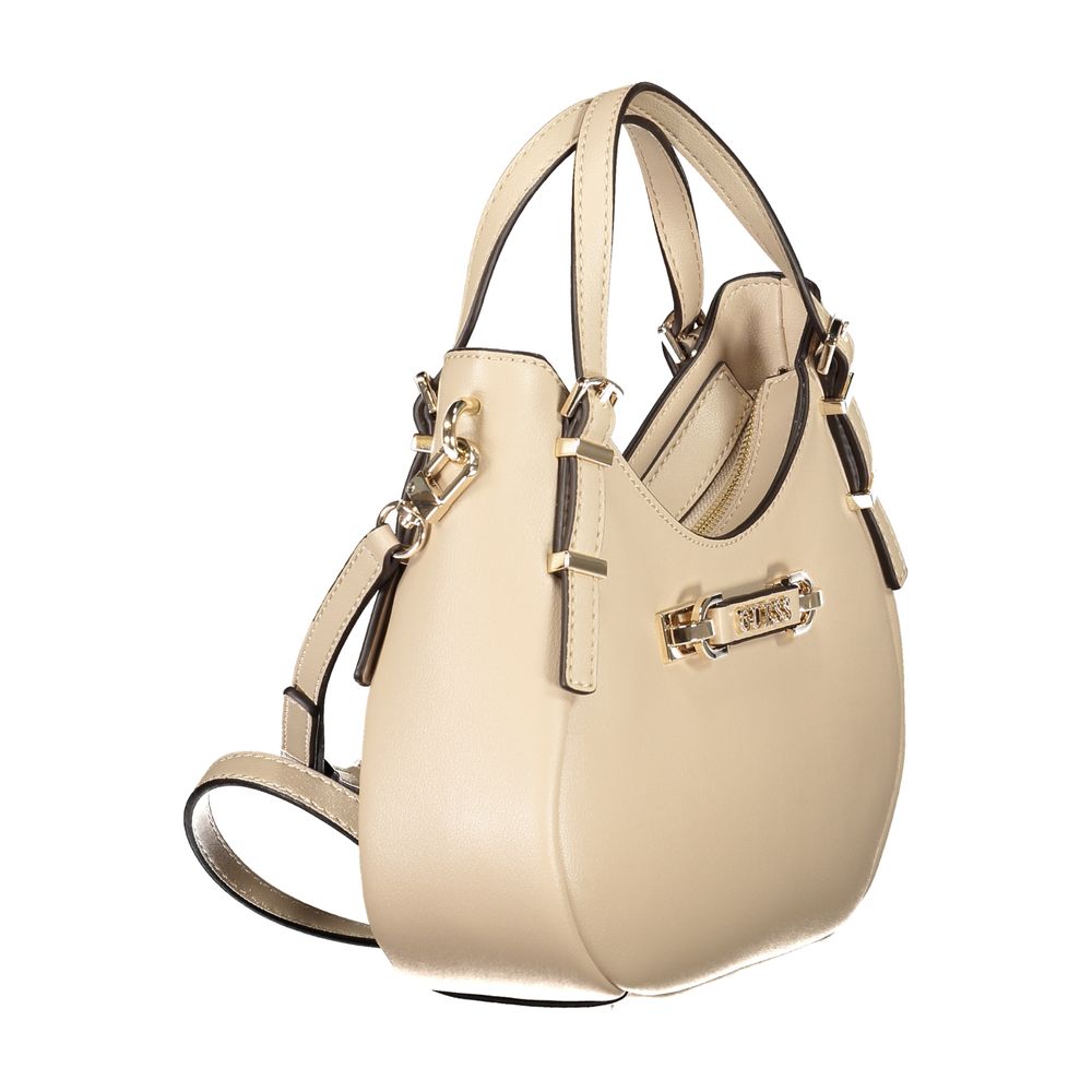 Sac à main en polyuréthane beige Guess