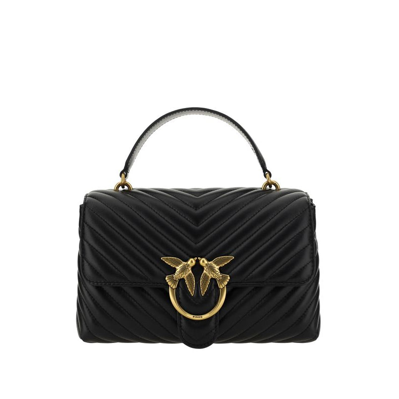 Sac à main Bos Taurus en cuir de veau noir Pinko