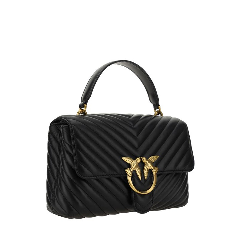 Sac à main Bos Taurus en cuir de veau noir Pinko