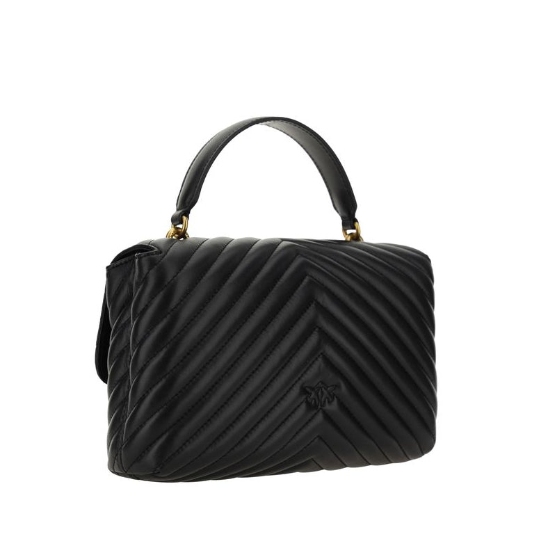 Sac à main Bos Taurus en cuir de veau noir Pinko