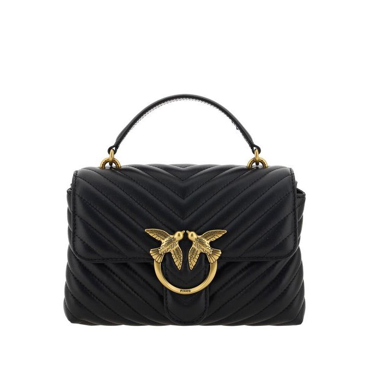 Bolso Bos Taurus en piel de becerro negra de Pinko