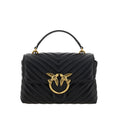 Bolso Bos Taurus en piel de becerro negra de Pinko
