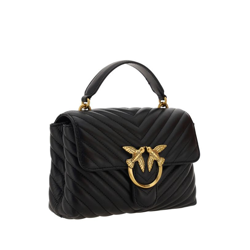Bolso Bos Taurus en piel de becerro negra de Pinko