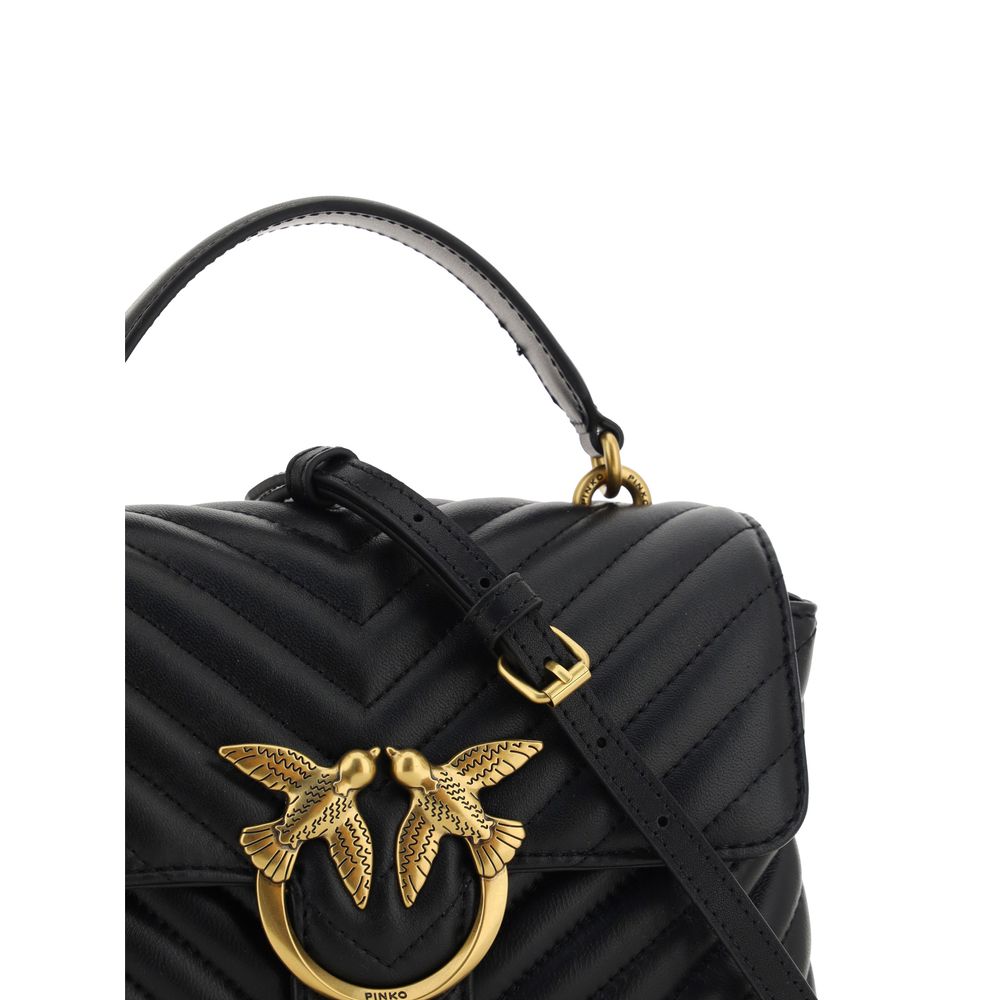 Bolso Bos Taurus en piel de becerro negra de Pinko