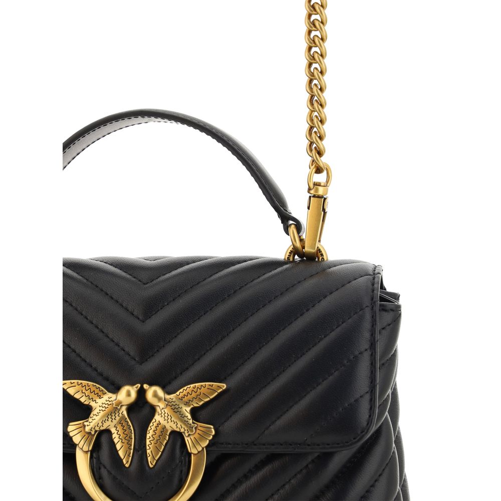 Bolso Bos Taurus en piel de becerro negra de Pinko