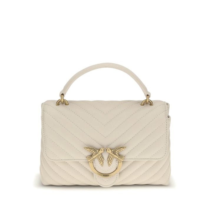 Sac à main Bos Taurus en cuir de veau blanc Pinko