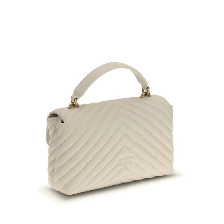 Sac à main Bos Taurus en cuir de veau blanc Pinko