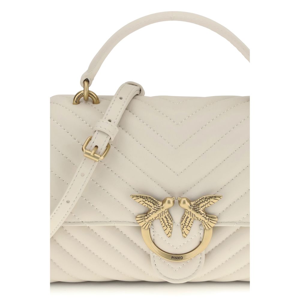 Sac à main Bos Taurus en cuir de veau blanc Pinko