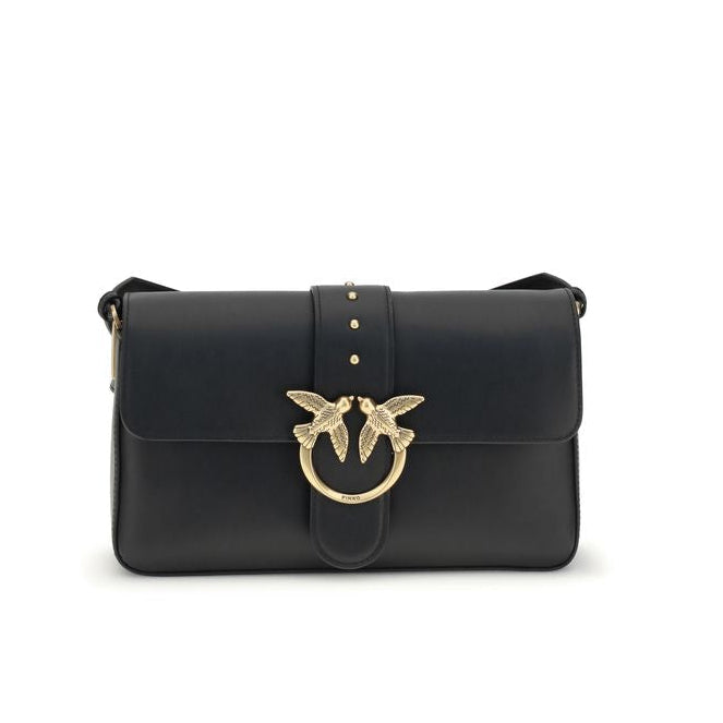 Sac bandoulière en cuir noir Pinko