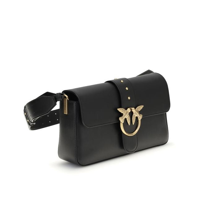 Sac bandoulière en cuir noir Pinko