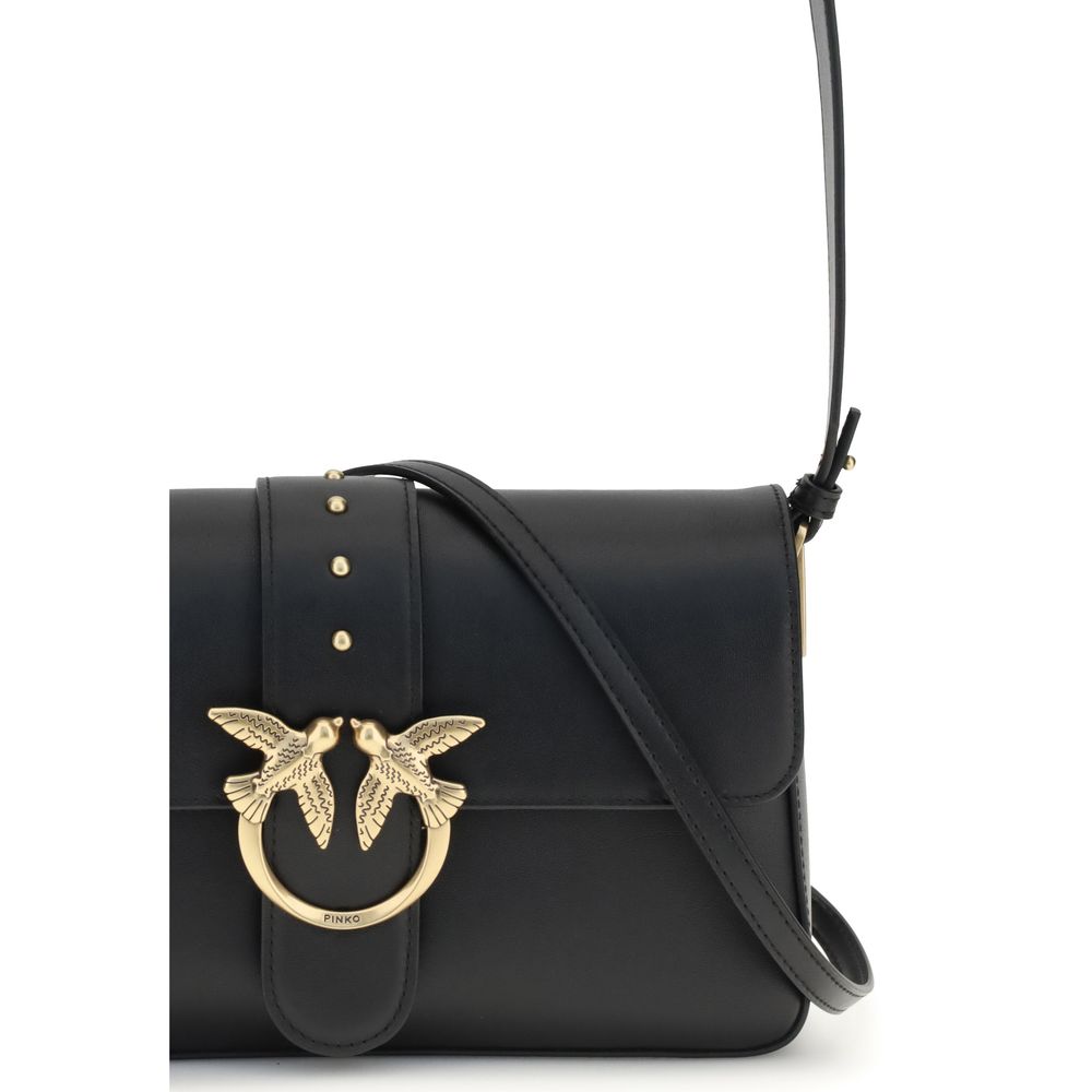 Sac bandoulière en cuir noir Pinko