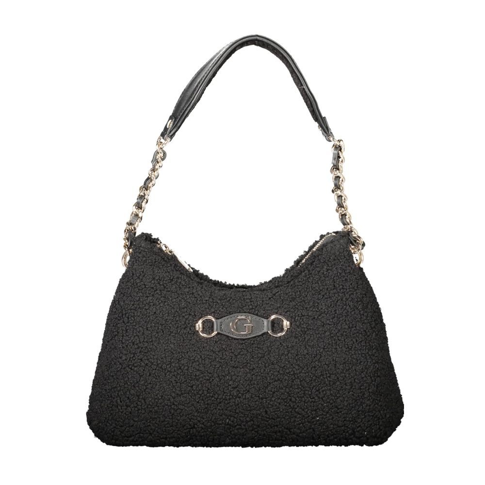 Bolso de mano negro de poliéster Guess
