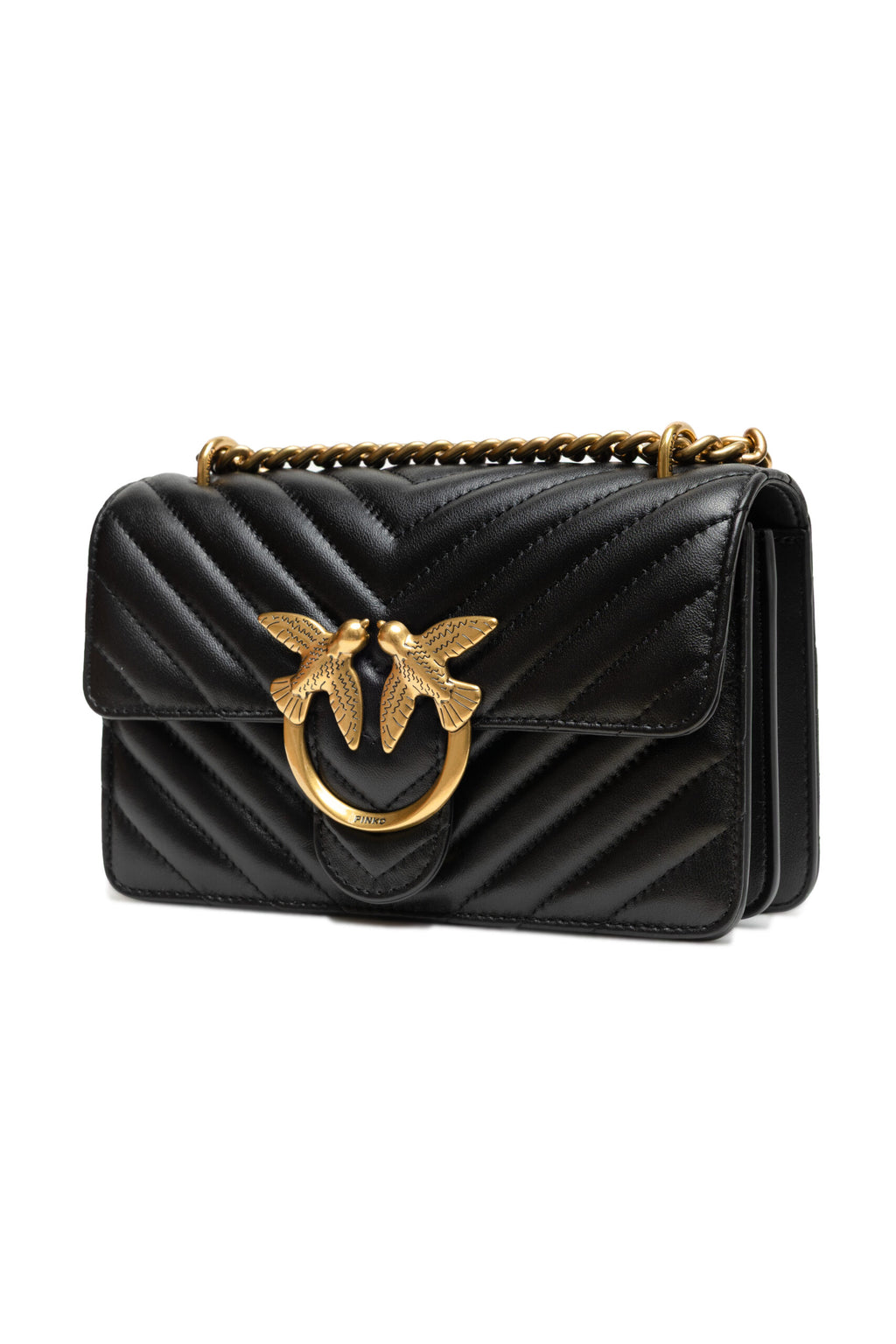 Black Leather Love One Mini Shoulder Bag Pinko
