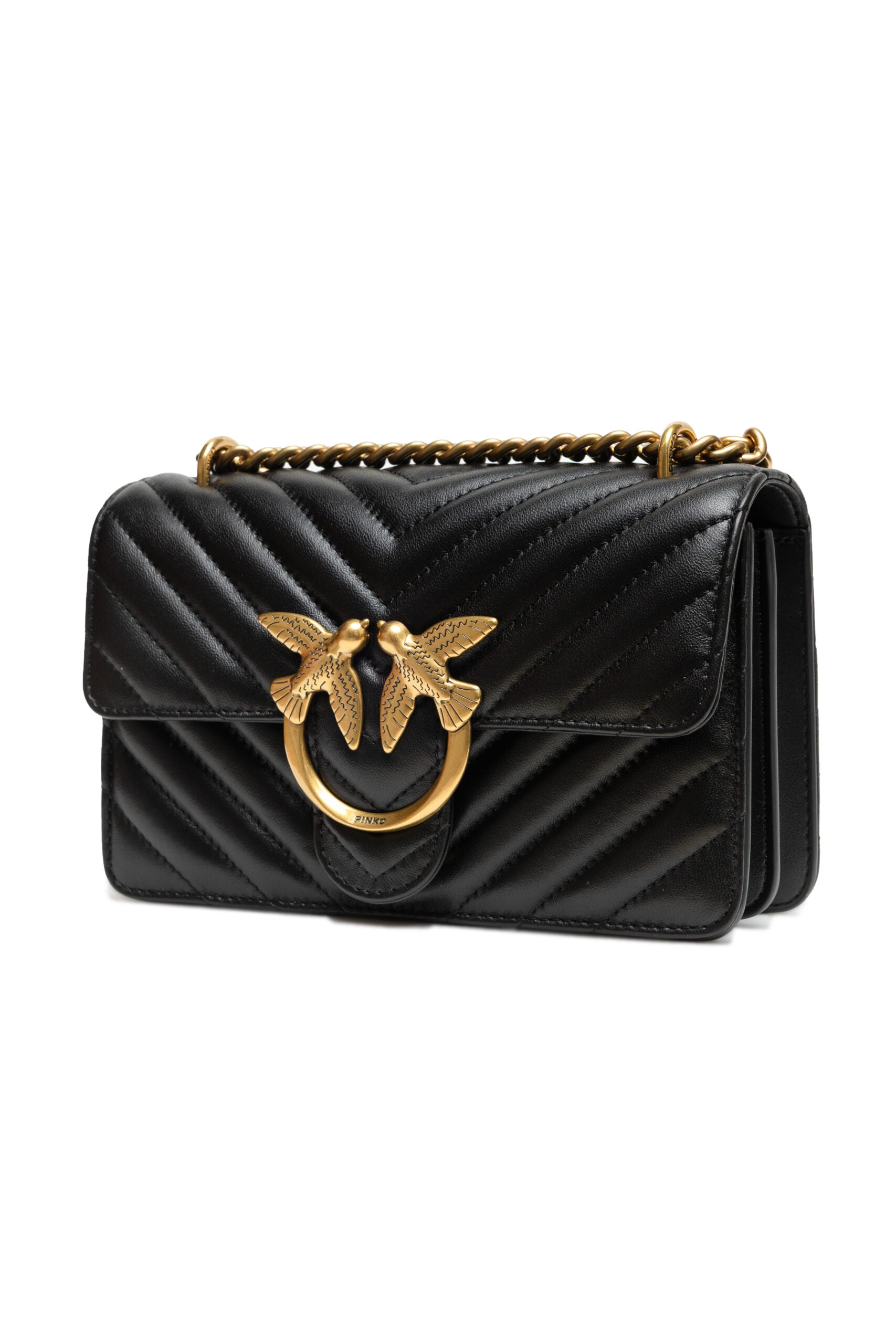 Black Leather Love One Mini Shoulder Bag Pinko