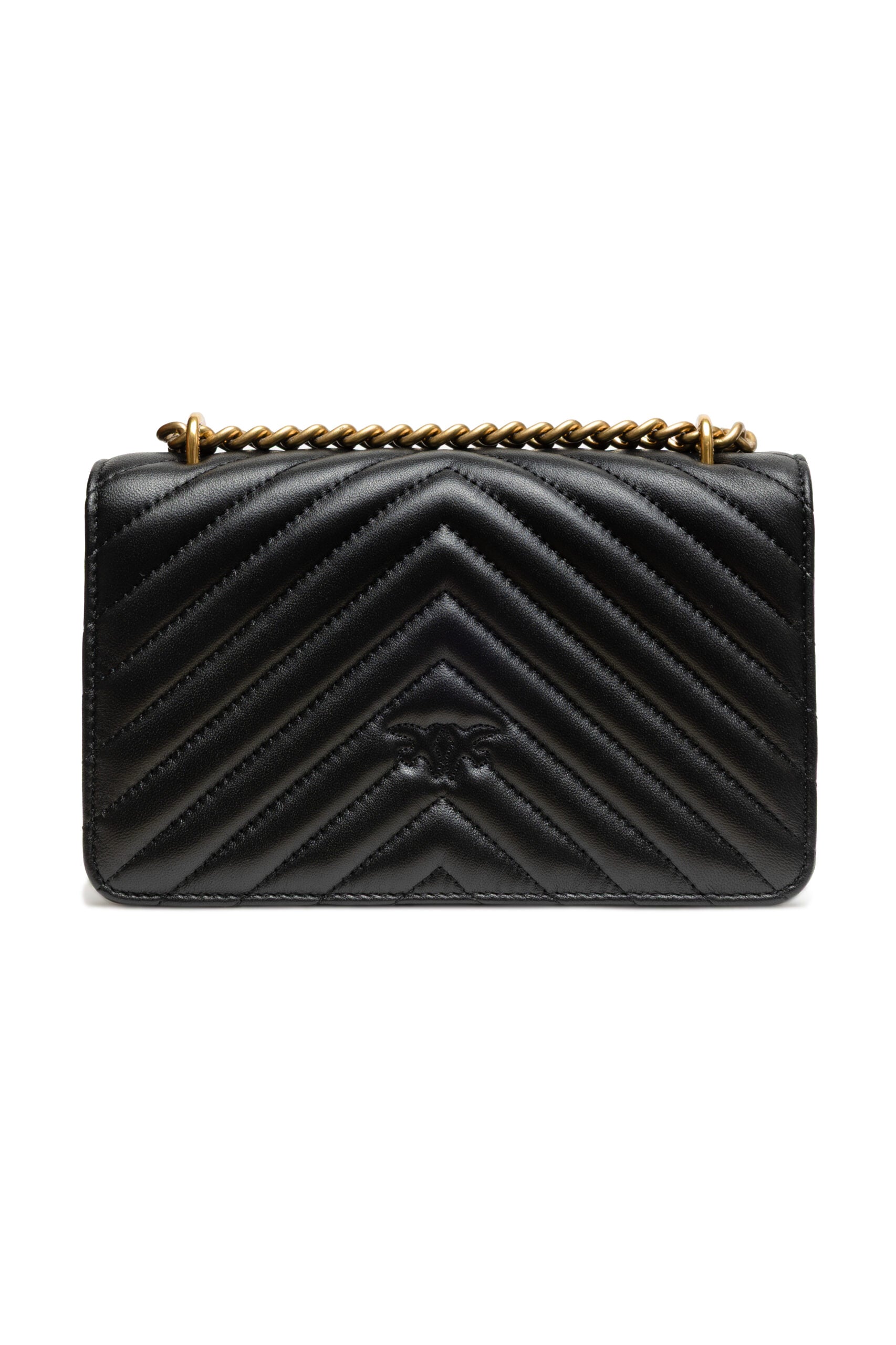 Black Leather Love One Mini Shoulder Bag Pinko