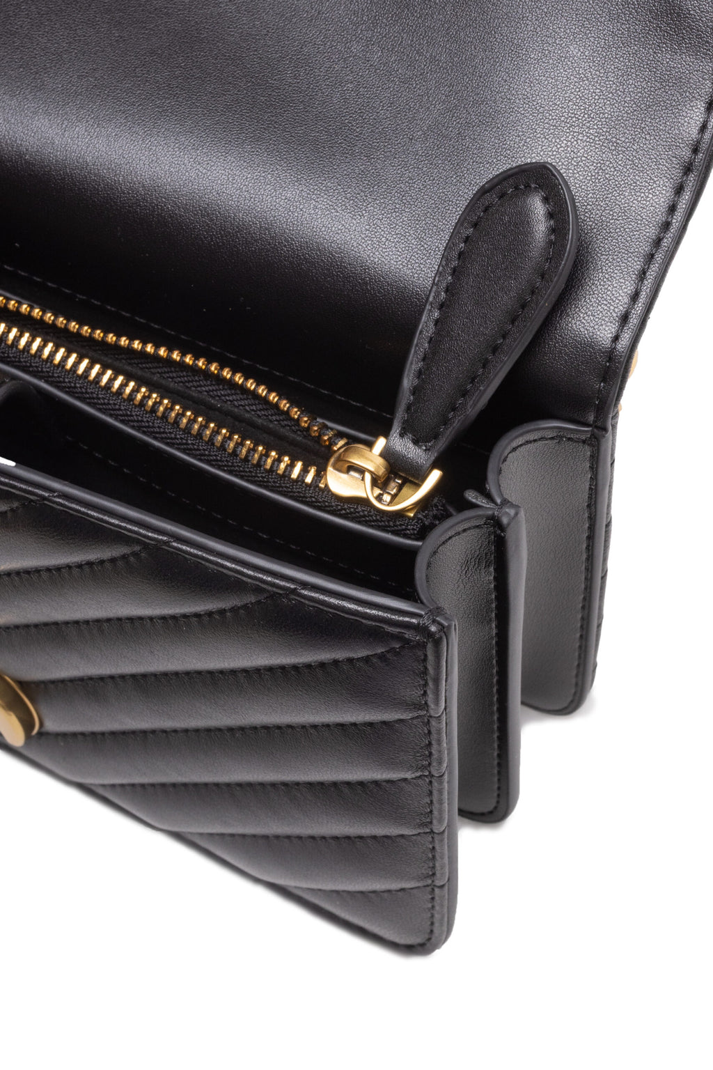 Black Leather Love One Mini Shoulder Bag Pinko