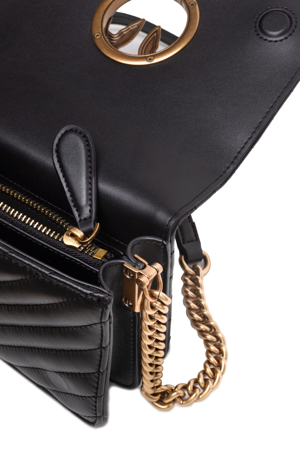 Bandolera mini Love Click de piel negra Pinko