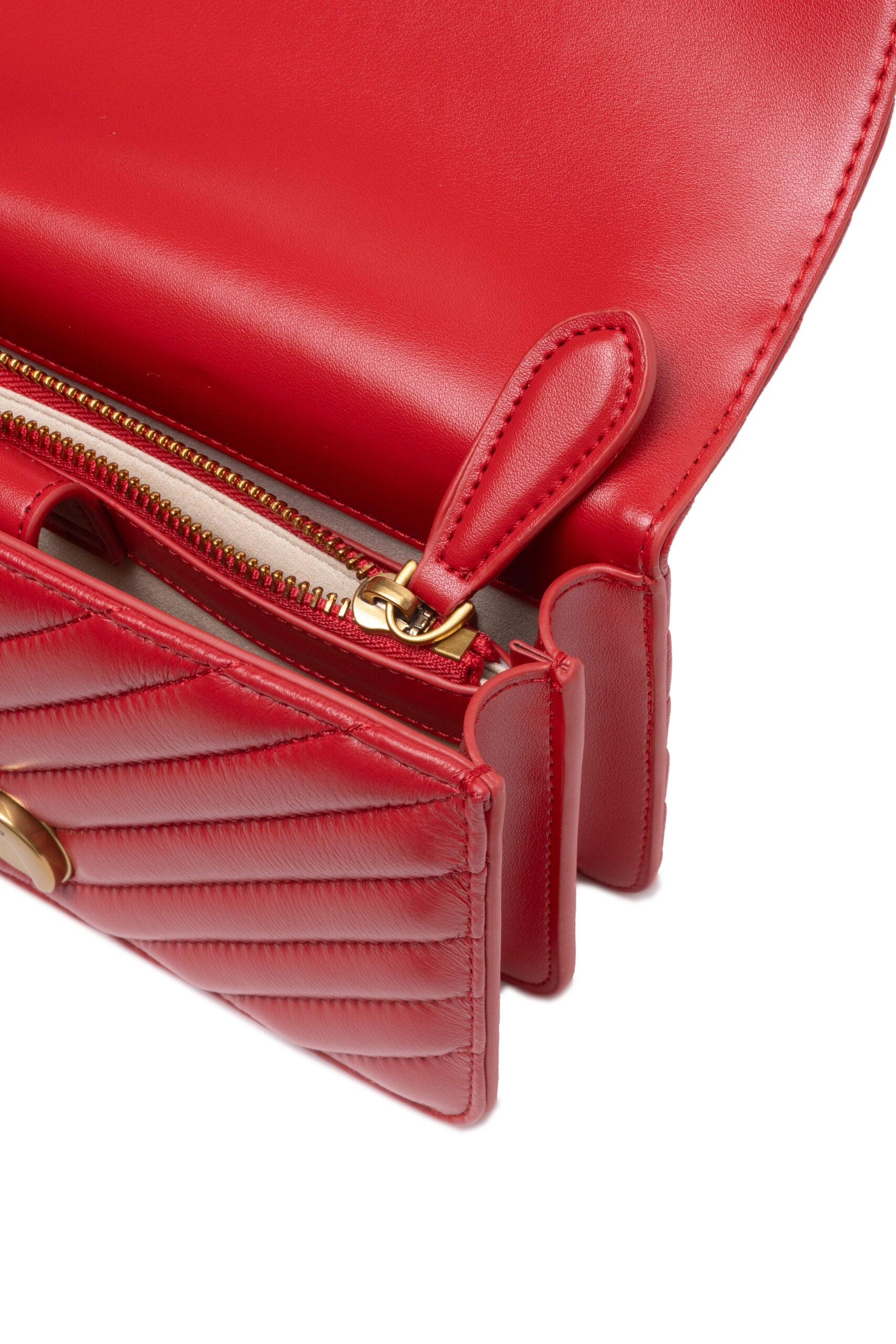 Sac bandoulière mini Love One en cuir rouge Pinko