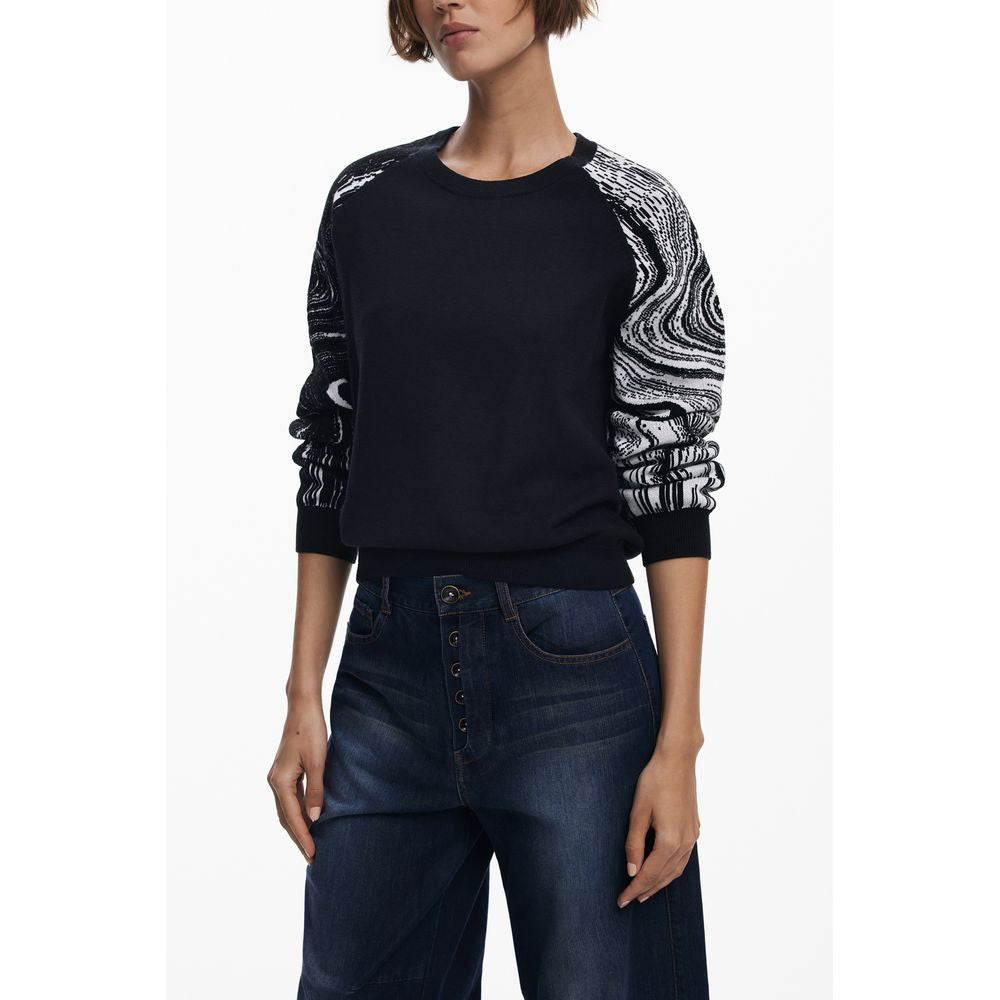 Pull noir en polyester Desigual