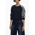 Pull noir en polyester Desigual