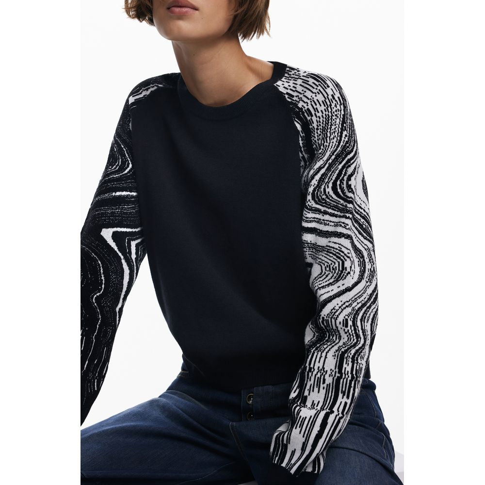 Pull noir en polyester Desigual
