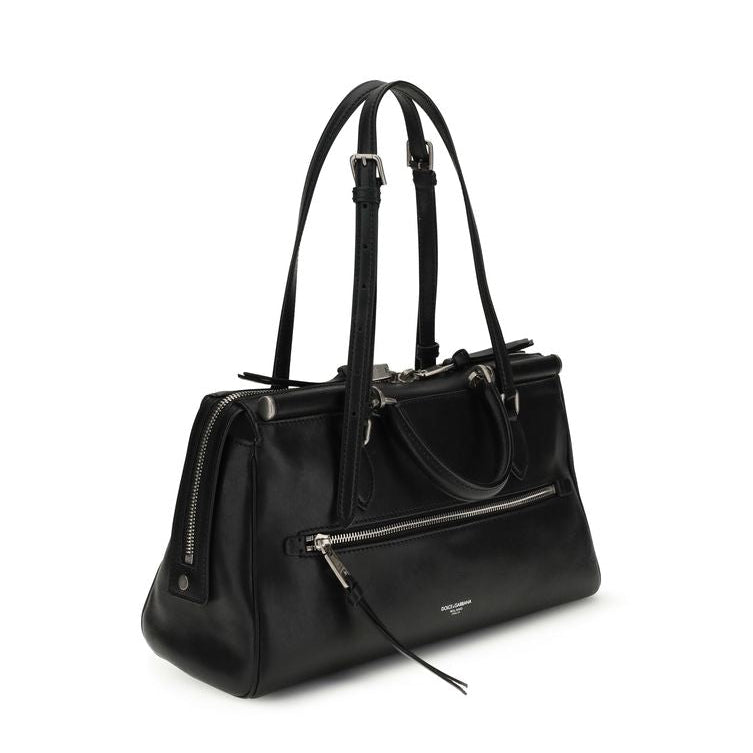 Sac à main Bos Taurus en cuir de veau noir Dolce&Gabbana