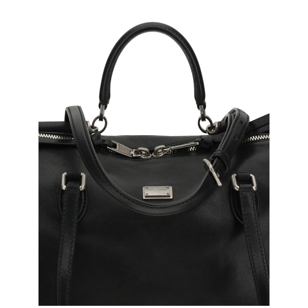 Sac à main Bos Taurus en cuir de veau noir Dolce&Gabbana