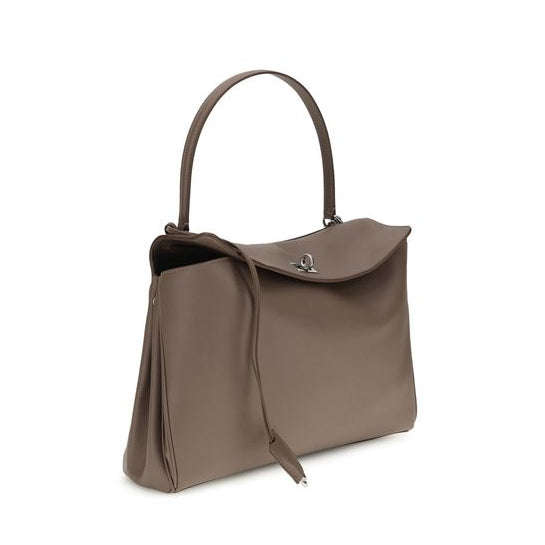 Sac à main Bos Taurus en cuir de veau gris Balenciaga